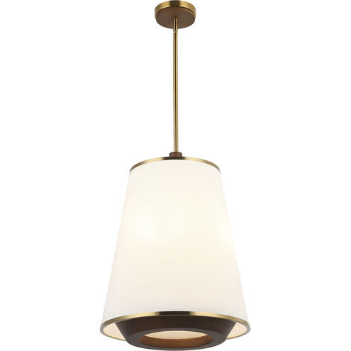 Desert Flyer 3 Light 16 inch Satin Brass with Medium Walnut Foyer Ceiling Light