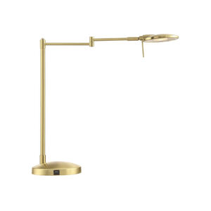Dessau Turbo Swing 22 inch 10 watt Satin Brass Desk Lamp Portable Light, with USB Port