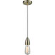 Fairchild Bare Bulb 1 Light 2 inch Antique Brass Mini Pendant Ceiling Light in Zebra, Fairchild