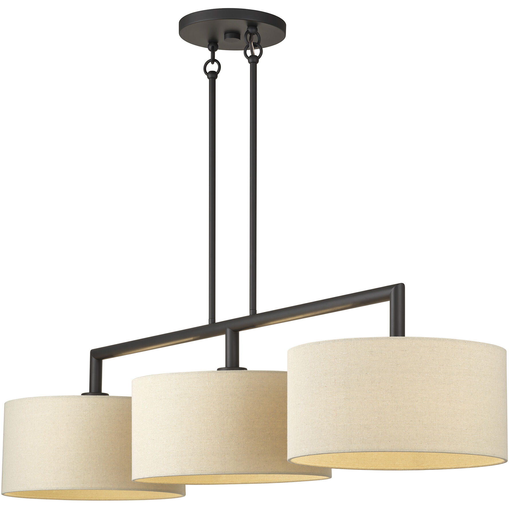 Bellingham 3 Light 51 inch Bronze Linear Chandelier Ceiling Light, Extra Large