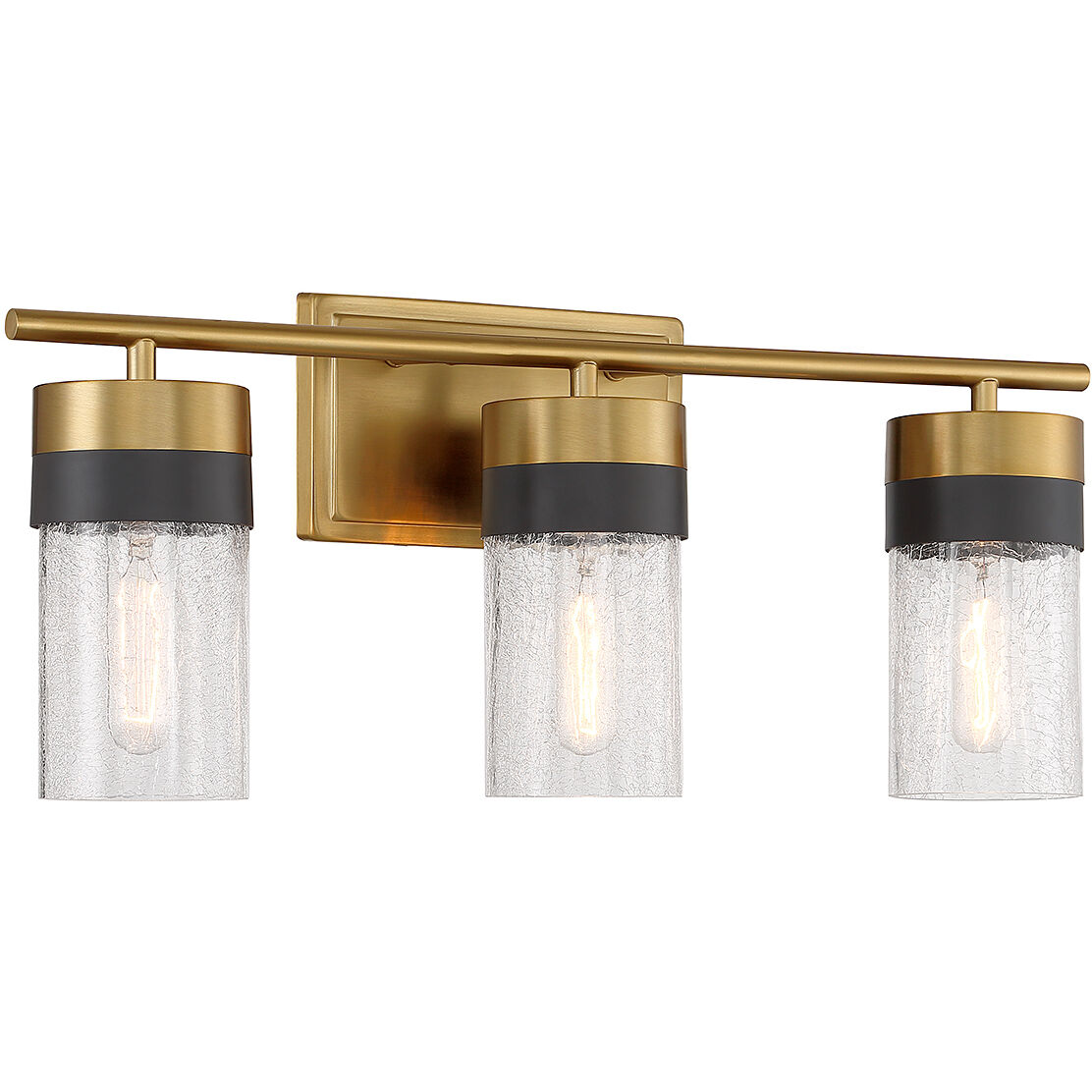 Brickell 3 Light 22 inch Warm Brass Bathroom Vanity Light Wall Light