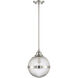 Modern 1 Light 10 inch Polished Nickel Mini-Pendant Ceiling Light