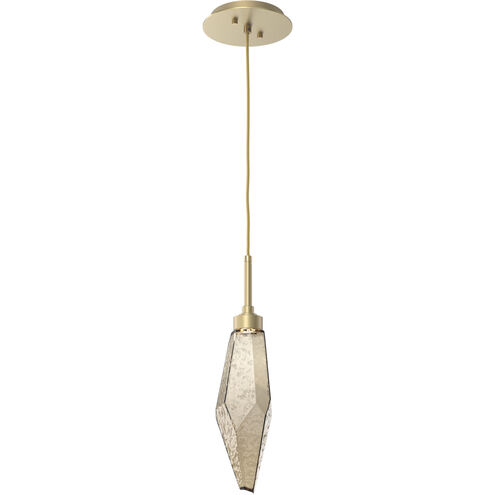 Rock Crystal LED 3.9 inch Gilded Brass Pendant Ceiling Light in Chilled Bronze, 2700K LED