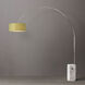 Iconic 95 inch 14 watt Satin Nickel and White Arc Floor Lamp Portable Light in Avocado Linen