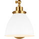 C&M by Chapman & Myers Wellfleet 15.88 inch 75 watt Matte White and Burnished Brass Task Sconce Wall Light in Matte White / Burnished Brass