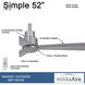 Simple 52 inch Silver Outdoor Ceiling Fan