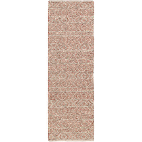 Ingrid 96 X 30 inch Orange and Neutral Runner, Wool, Silk, and Viscose