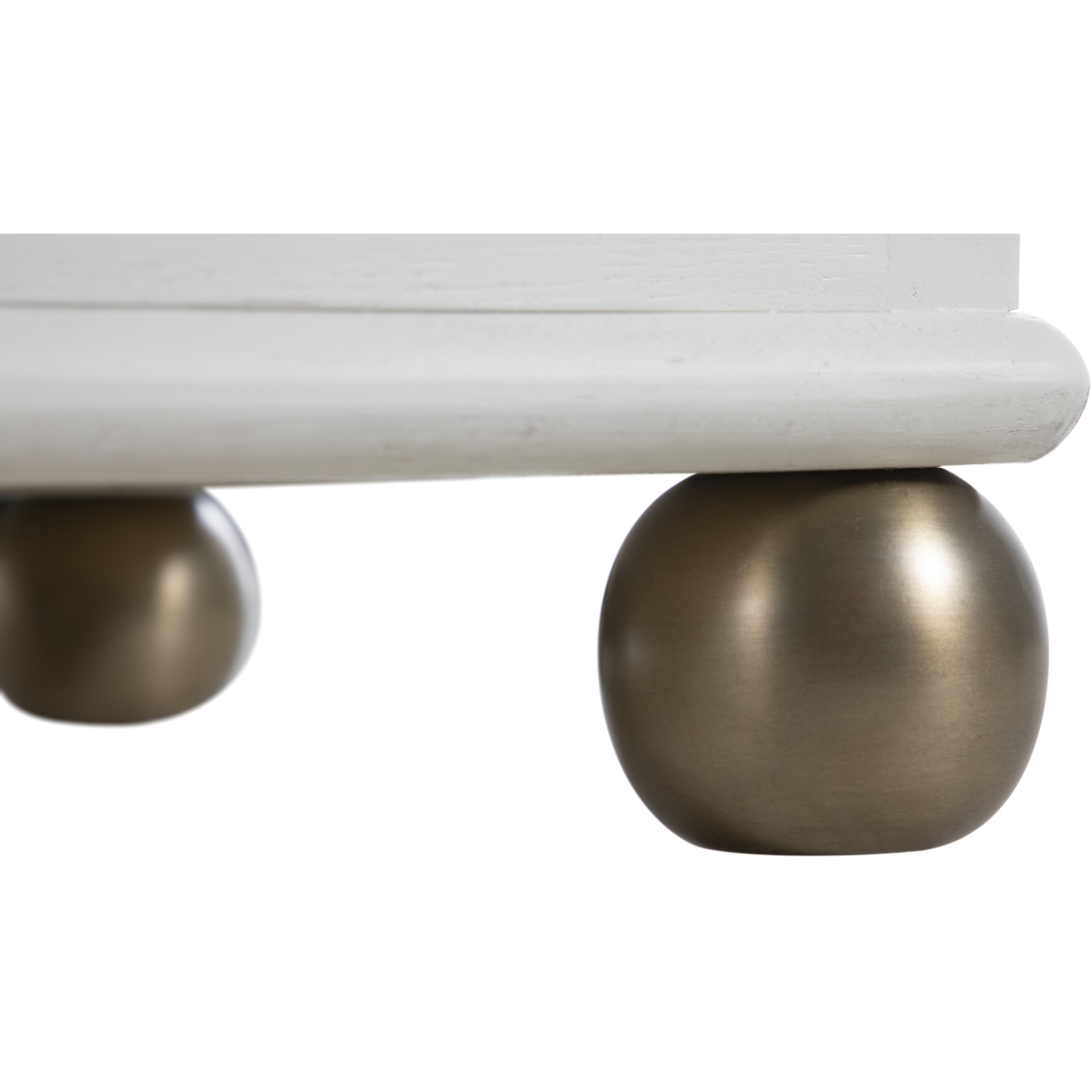 Pearl Ivory White and Satin Brass Chest