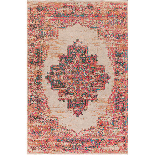Amsterdam 120 X 96 inch Bright Red/Ivory/Teal/Camel/Emerald Rugs, Rectangle