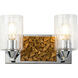 Bocage 2 Light 13 inch PC Bath Light Wall Light in Polished Chrome with Gold