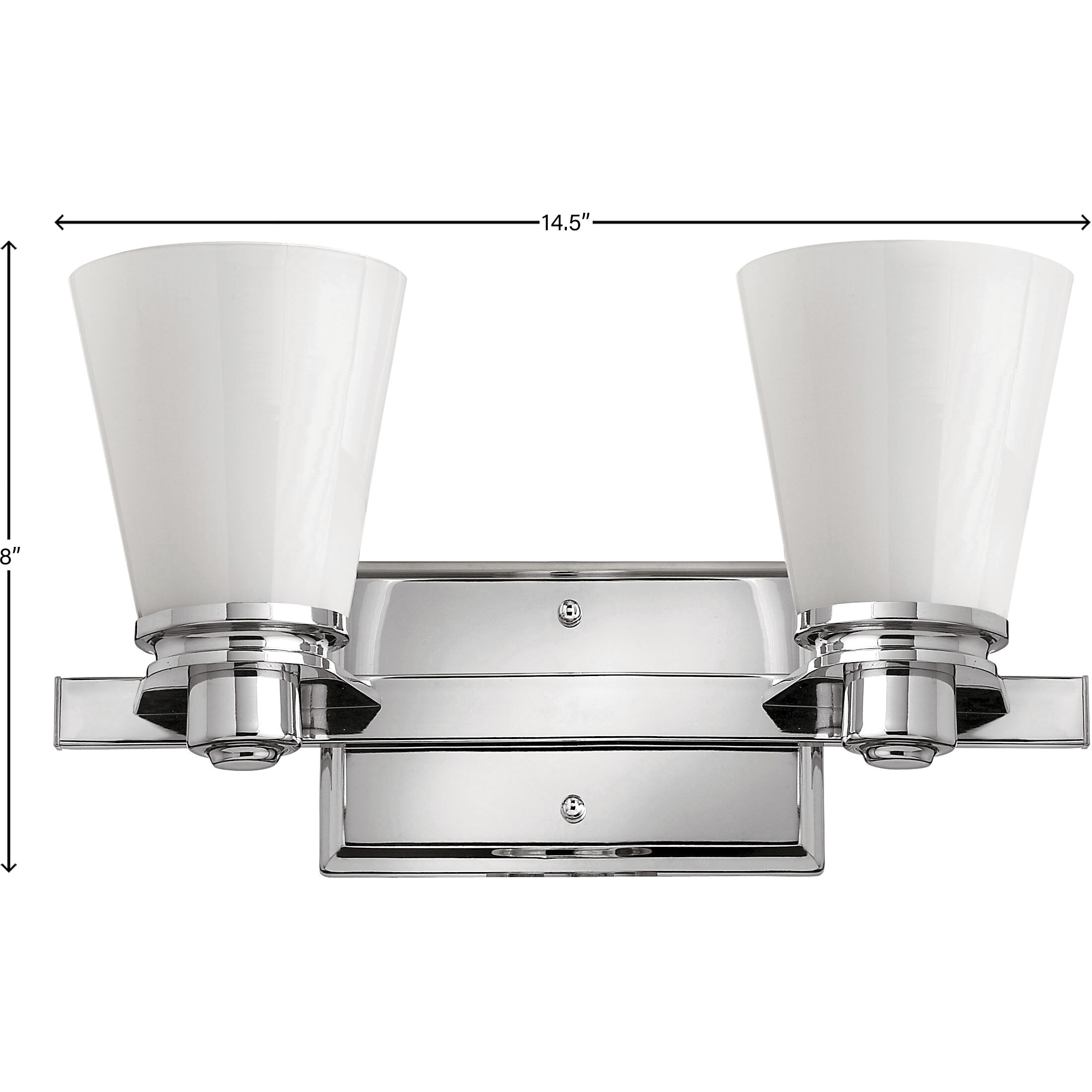 Avon 2 Light 14.5 inch Chrome Vanity Light Wall Light in White