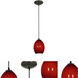 Brandy FireBird 1 Light 6 inch Oil Rubbed Bronze Pendant Ceiling Light in Red Sky