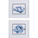 Blue Ocean Fish Blue and Teal and Turquoise Framed Art