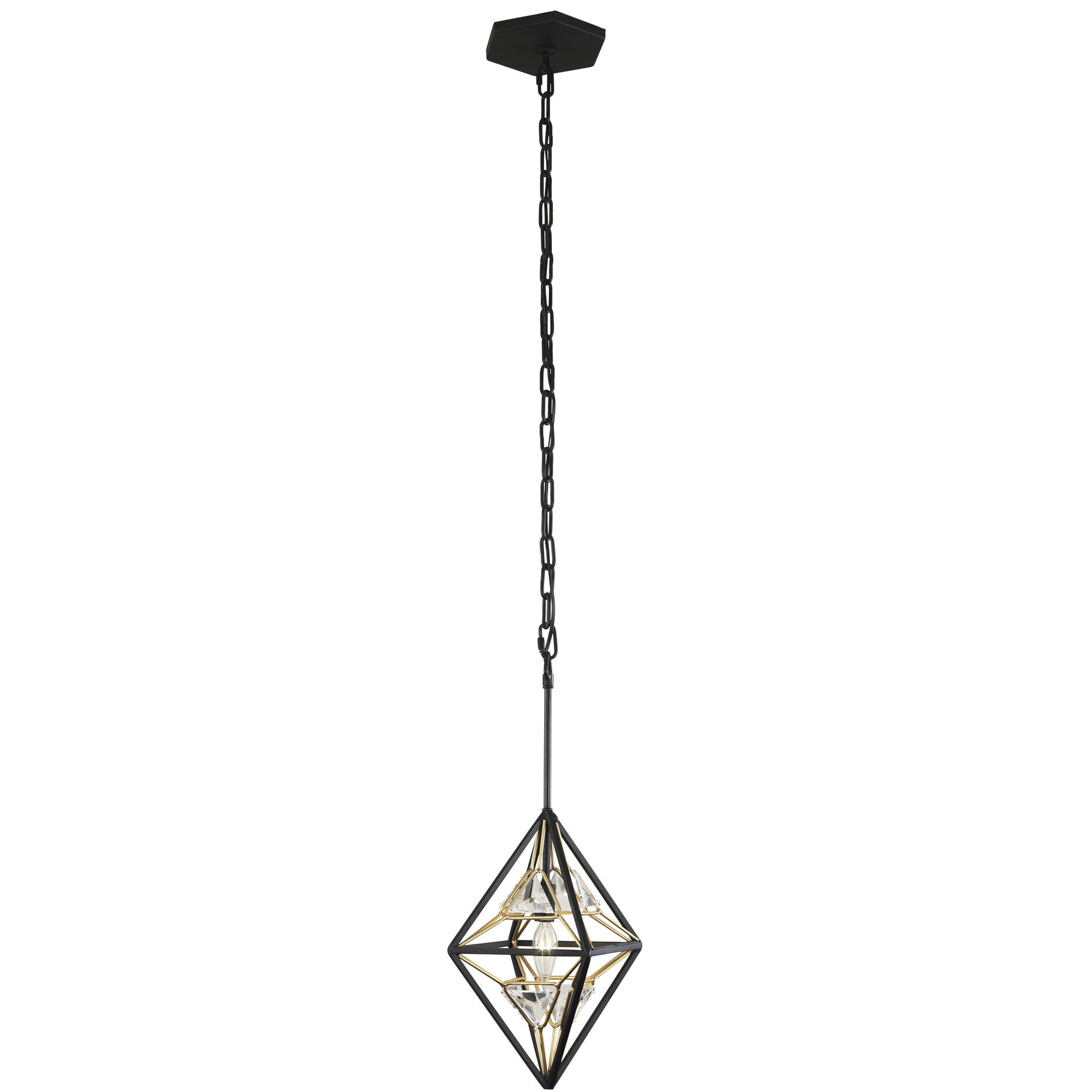 Marcia 1 Light 10.25 inch Matte Black and French Gold Mini Pendant Ceiling Light