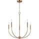 Greenwich 5 Light 24.13 inch Satin Brass Chandelier Ceiling Light