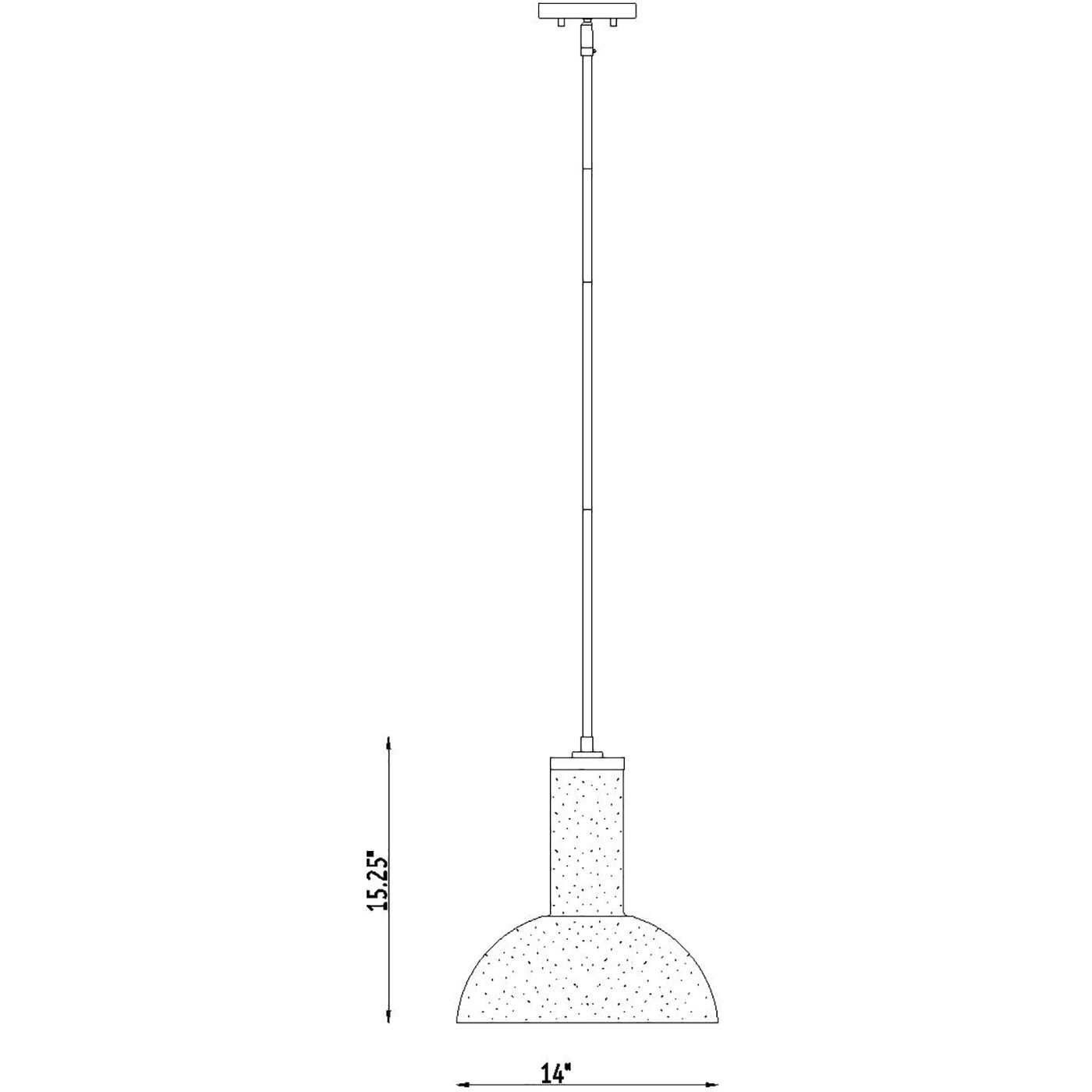 Nova 1 Light 14 inch Matte Black Pendant Ceiling Light