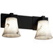 LumenAria LED 15 inch Antique Brass Bath Bar Wall Light in 1400 Lm LED, Square with Flat Rim, Modular