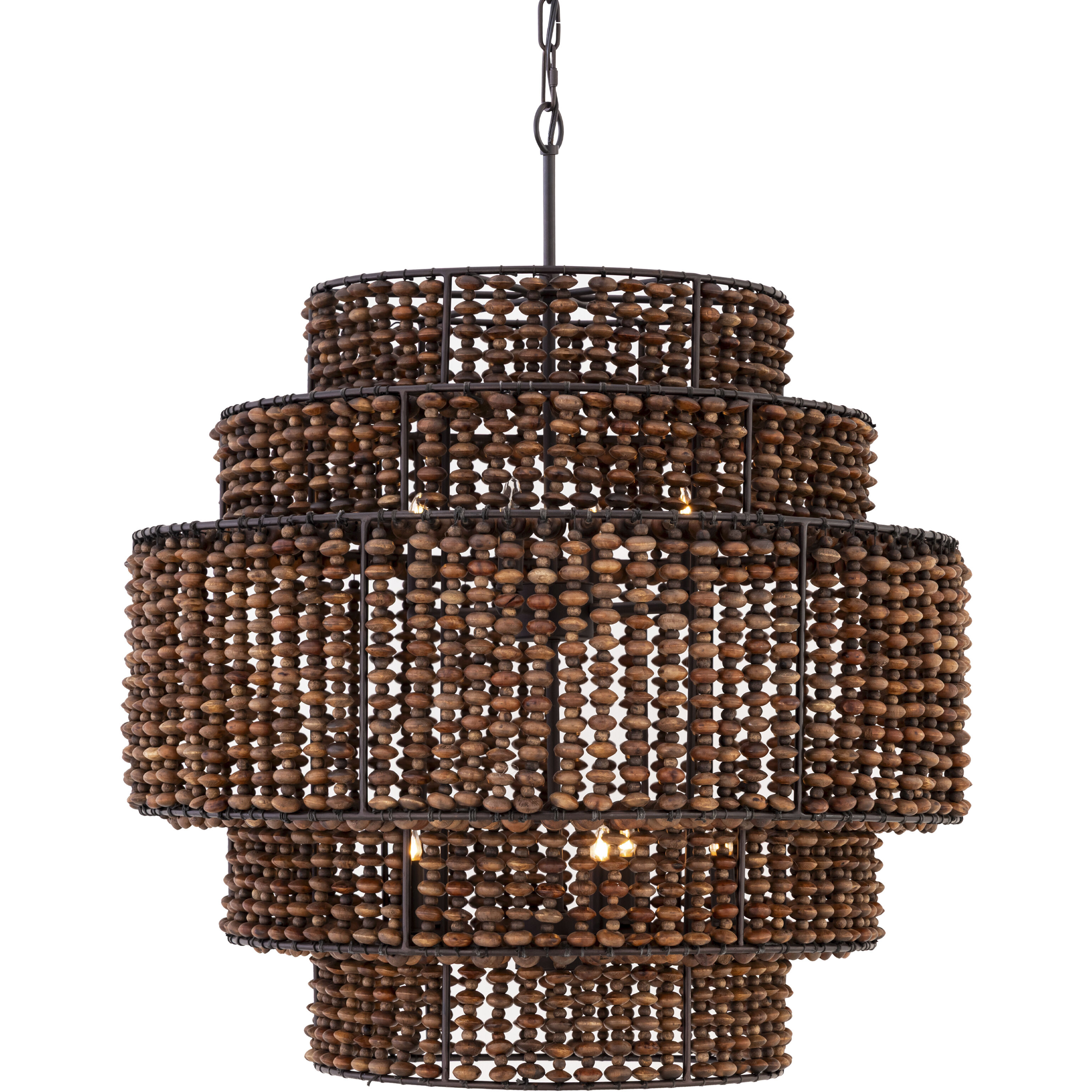 Beaudelle 9 Light 30 inch Dark Bronze Pendant Ceiling Light