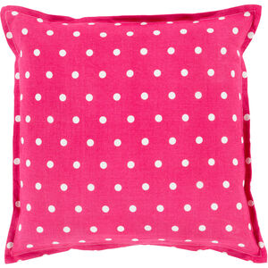 Polka Dot 18 inch Cream, Bright Pink Pillow Kit
