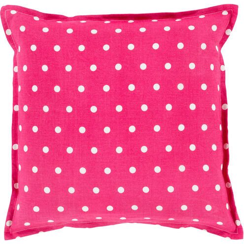 Polka Dot 22 inch Cream, Bright Pink Pillow Kit