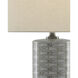 Fisch 25.25 inch 150 watt Gray and White Table Lamp Portable Light, Large