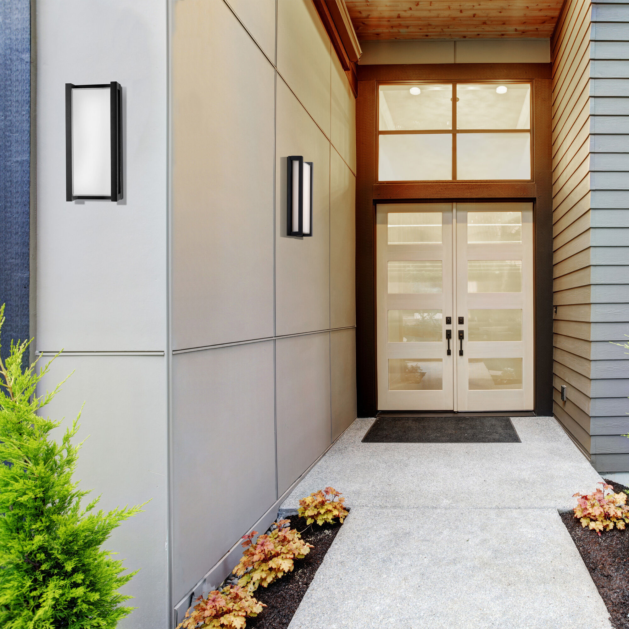 Axel LED 10.88 inch Black Outdoor Wall Light, dweLED