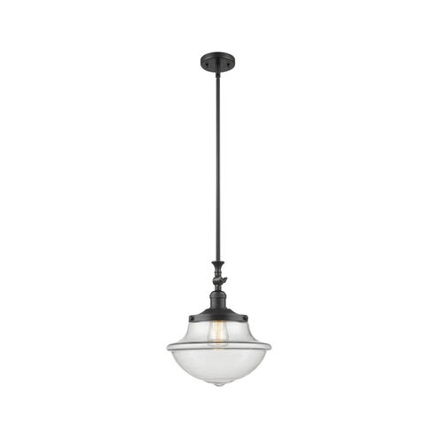 Franklin Restoration Large Oxford 1 Light 12 inch Matte Black Pendant Ceiling Light, Franklin Restoration