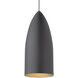 Signal 6.1 inch Rubberized Gray/Gold Pendant Ceiling Light in Incandescent
