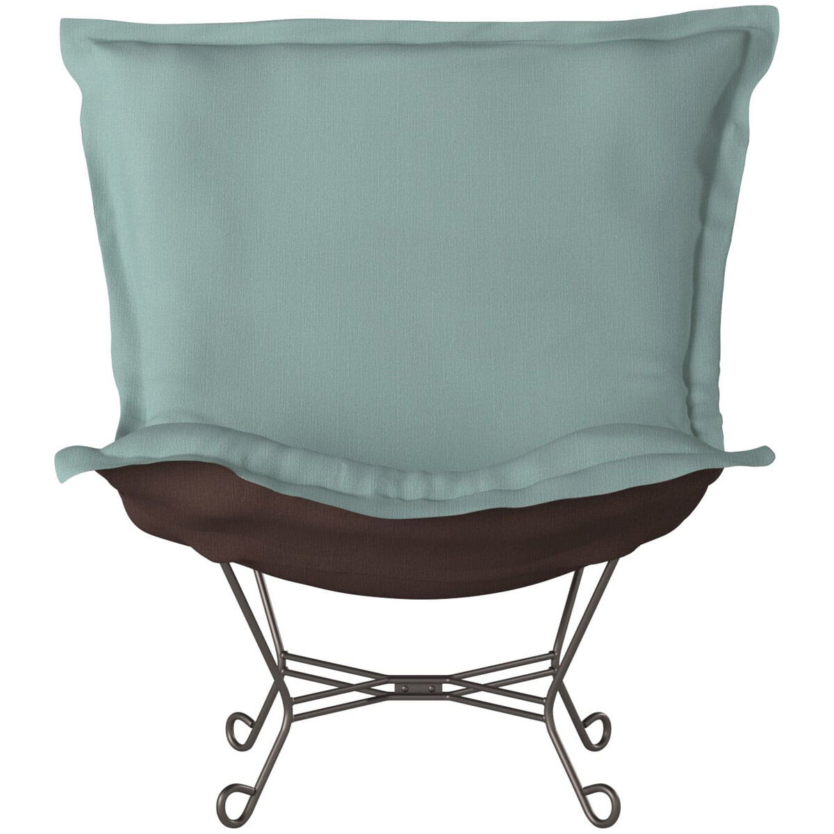 Puff Titanium Frame with Sterling Breeze Scroll Chair with Cover