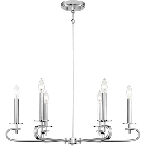 Torino 6 Light 28 inch Polished Nickel Chandelier Ceiling Light, Essentials
