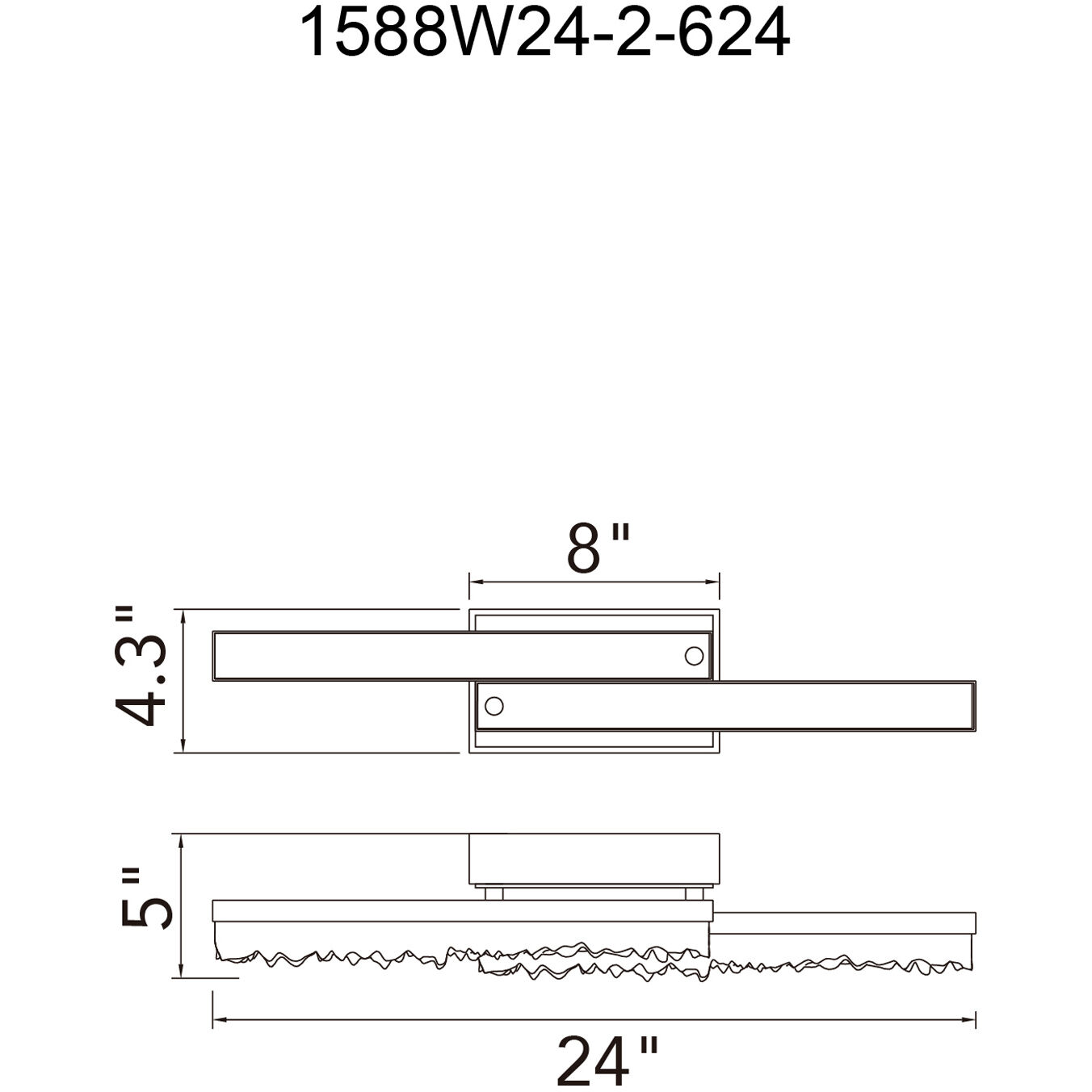 Stagger LED 24 inch Brass Vanity Light Wall Light