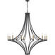 Spanish Villa 12 Light 48 inch Charcoal with Satin Brass and Satin Nickel Chandelier Ceiling Light