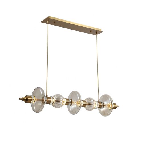 Avra Linear Pendant Ceiling Light in Aged Brass