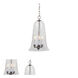 Sophia 3 Light 11 inch Pewter Bell Jar Pendant Ceiling Light in Satin Nickel