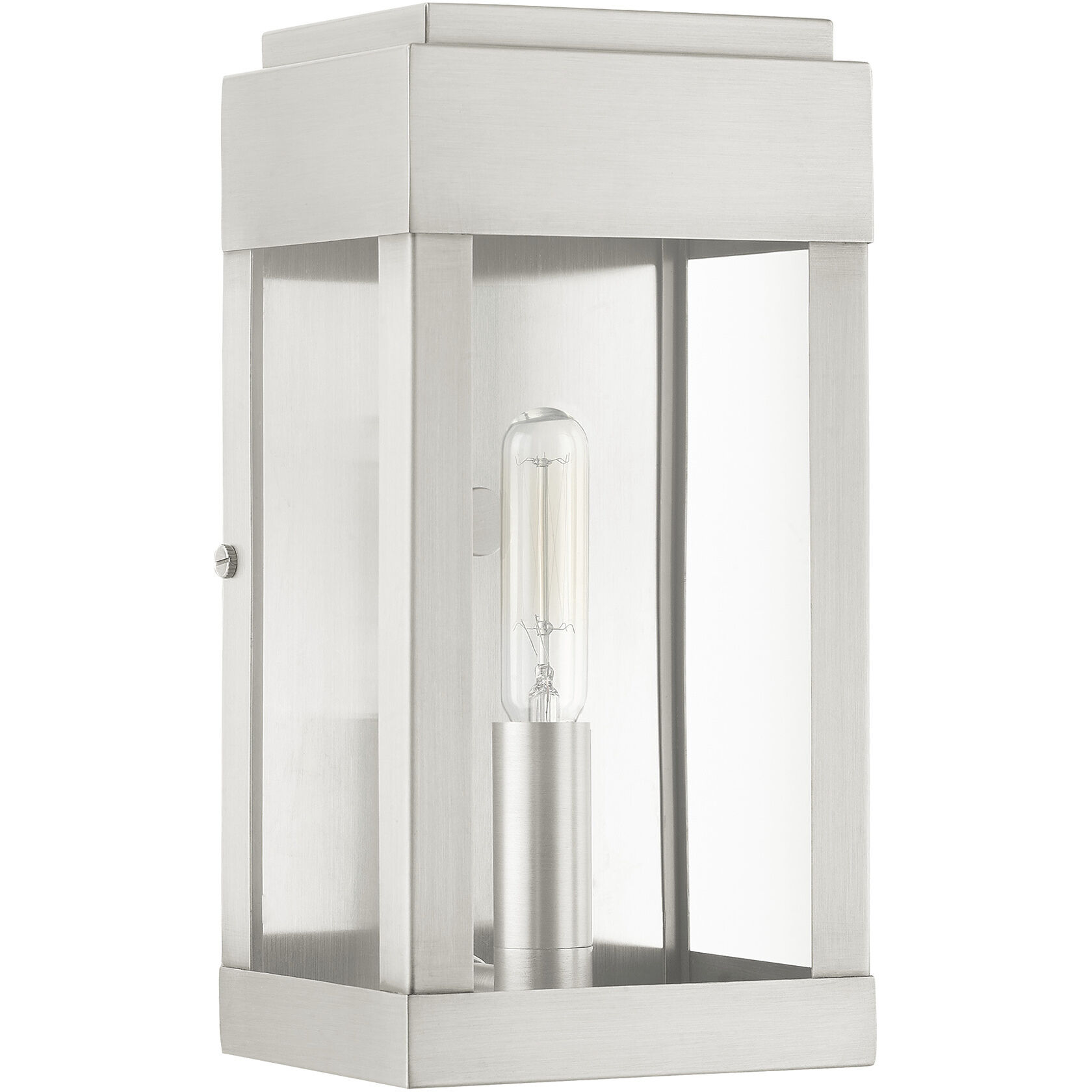 York 1 Light 9 inch Brushed Nickel Outdoor ADA Wall Lantern