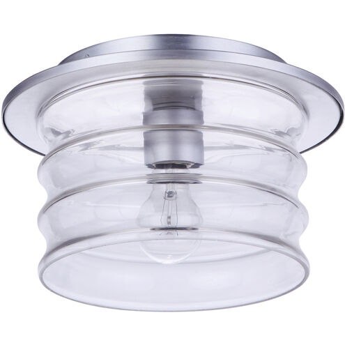 Canon 1 Light 11.38 inch Satin Aluminum Outdoor Flushmount