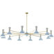 Clare LED 76 inch Modern Brass Chandelier Ceiling Light in Baby Blue and Lily