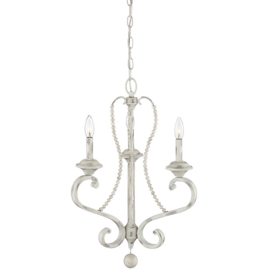 Newport 3 Light 18 inch Coastal Weathered White Chandelier Ceiling Light