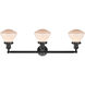 Franklin Restoration Olean 3 Light 31 inch Oil Rubbed Bronze Bath Vanity Light Wall Light in Matte White Glass, Franklin Restoration