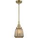 Franklin Restoration Chatham 1 Light 6 inch Antique Brass Mini Pendant Ceiling Light in Mercury Glass