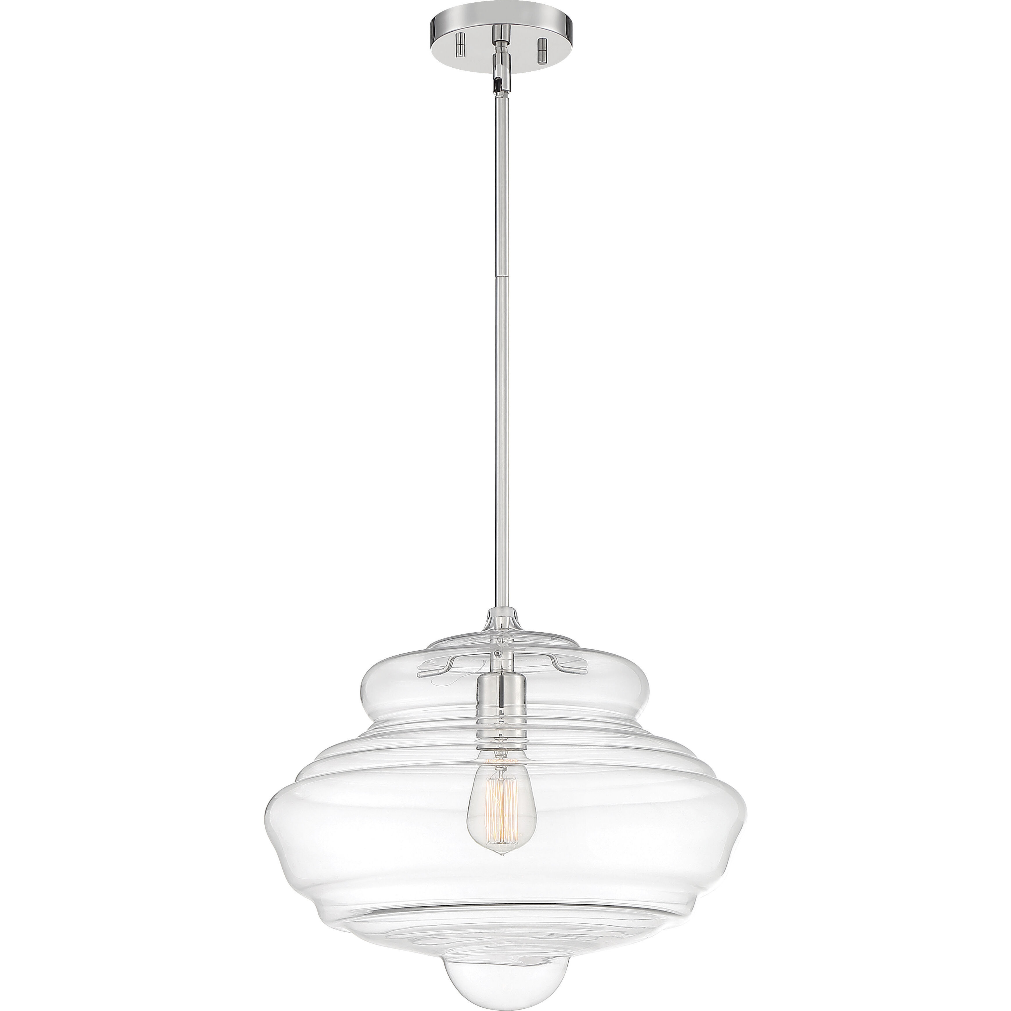 Storrier 1 Light 15.75 inch Polished Nickel and Clear Pendant Ceiling Light