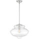 Storrier 1 Light 16 inch Polished Nickel and Clear Pendant Ceiling Light