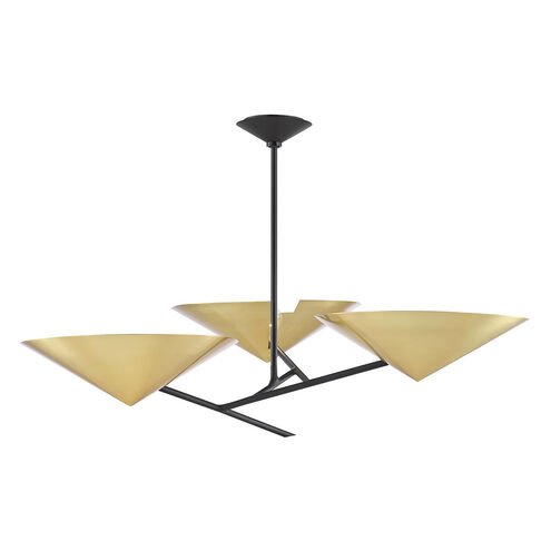 Equilibrium 3 Light 40 inch Black Chandelier Ceiling Light
