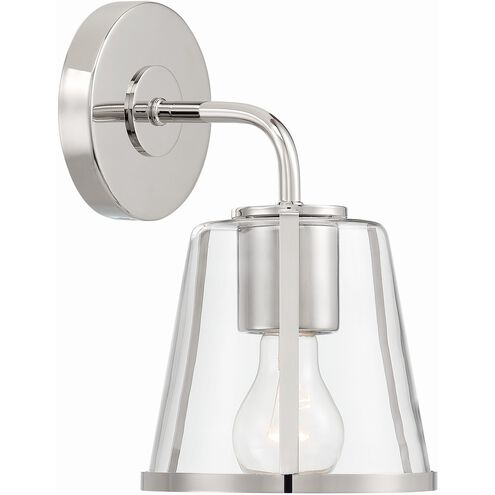 Fulton 1 Light 7.25 inch Polished Nickel Bathroom Vanity Light Wall Light in Clear