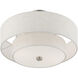 Meridian 2 Light 13 inch Brushed Nickel Semi-Flush Ceiling Light