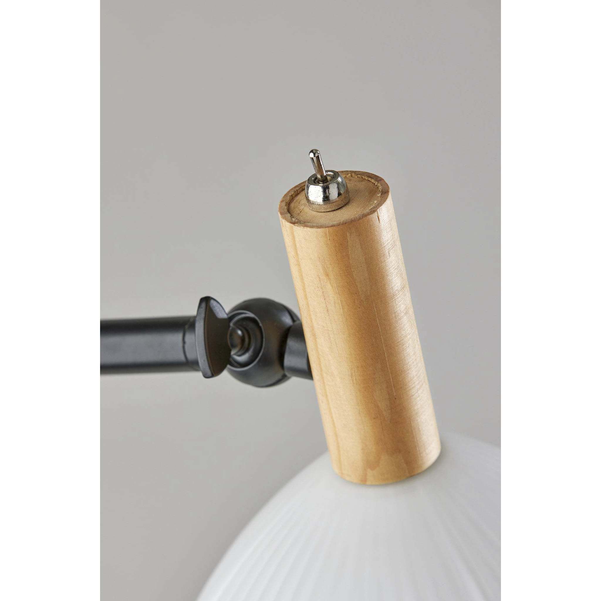 Peyton 60 inch 25.00 watt Black and Natural Wood Floor Lamp Portable Light