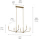 Madden 6 Light 17.75 inch Champagne Bronze Chandelier Linear Ceiling Light, Double