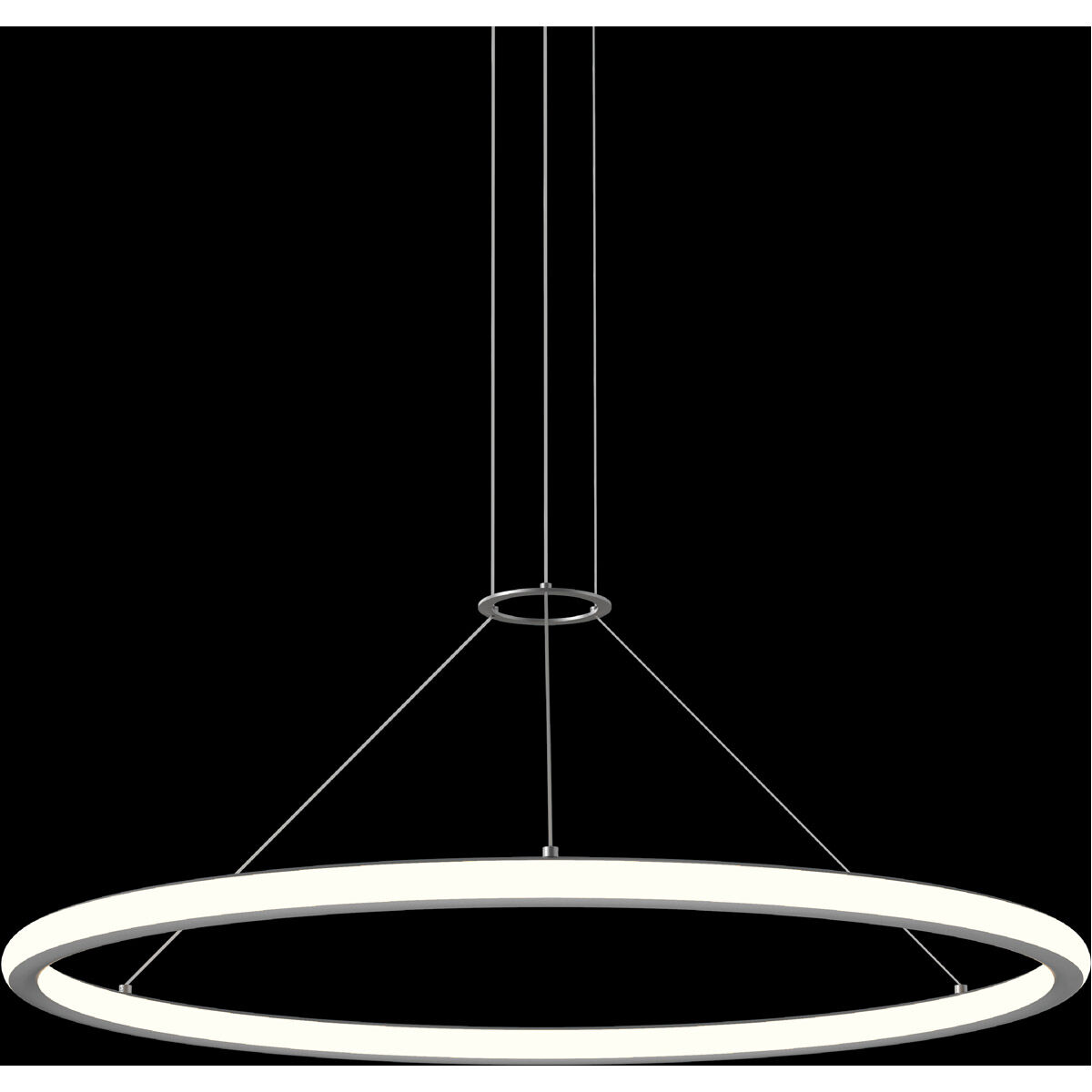 Luna LED 38 inch Bright Satin Aluminum Pendant Ceiling Light