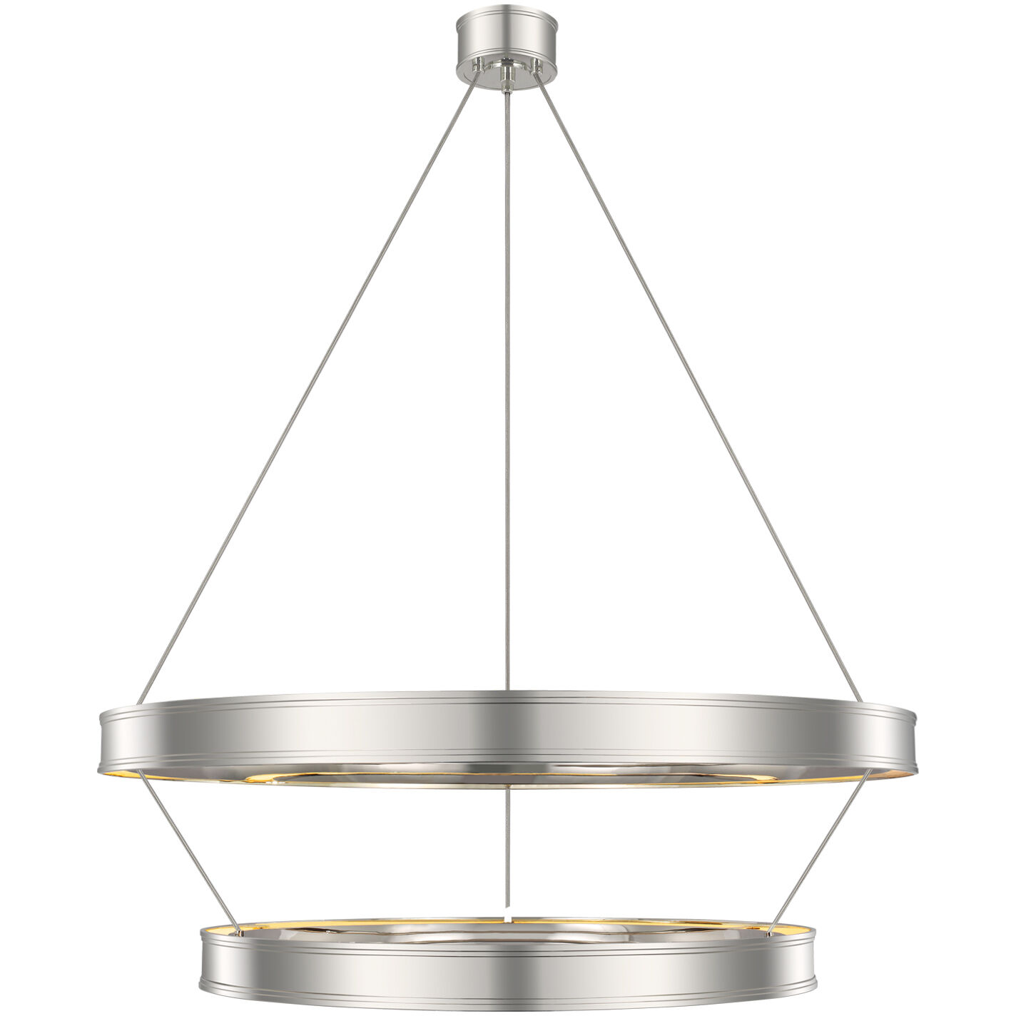 Chapman & Myers Connery LED 40.5 inch Polished Nickel Two-Tier Ring Chandelier Ceiling Light