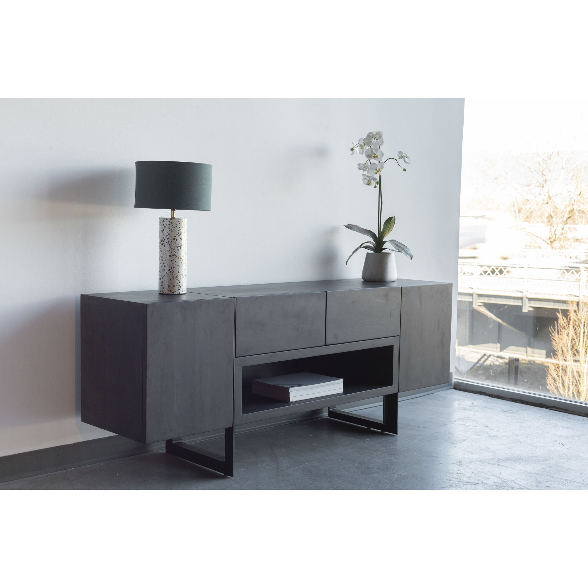 Tiburon 72 inch Natural Media Cabinet